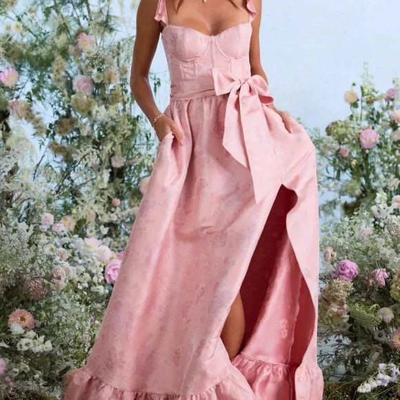 Short Light Pink Flower Dress The Veronica Dress In Sage Windsor Brocade 18 Sage Windsor Brocade Short Light Pink Flower Dress The Veronica Dress In Sage Windsor Brocade 18 Sage Windsor Brocade